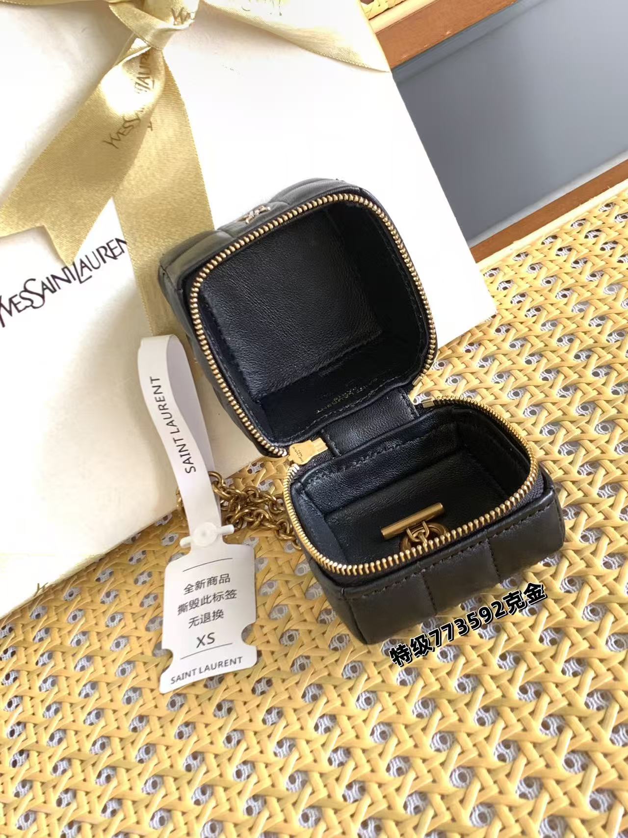 Saint Laurent Cassandre Matelasse Carré Mini Cube On Chain