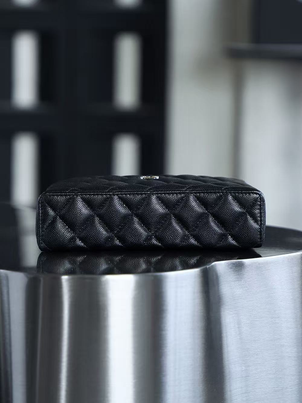 Chanel 2026 Vanity Bag 19.5cm Black Silver Caviar Leather