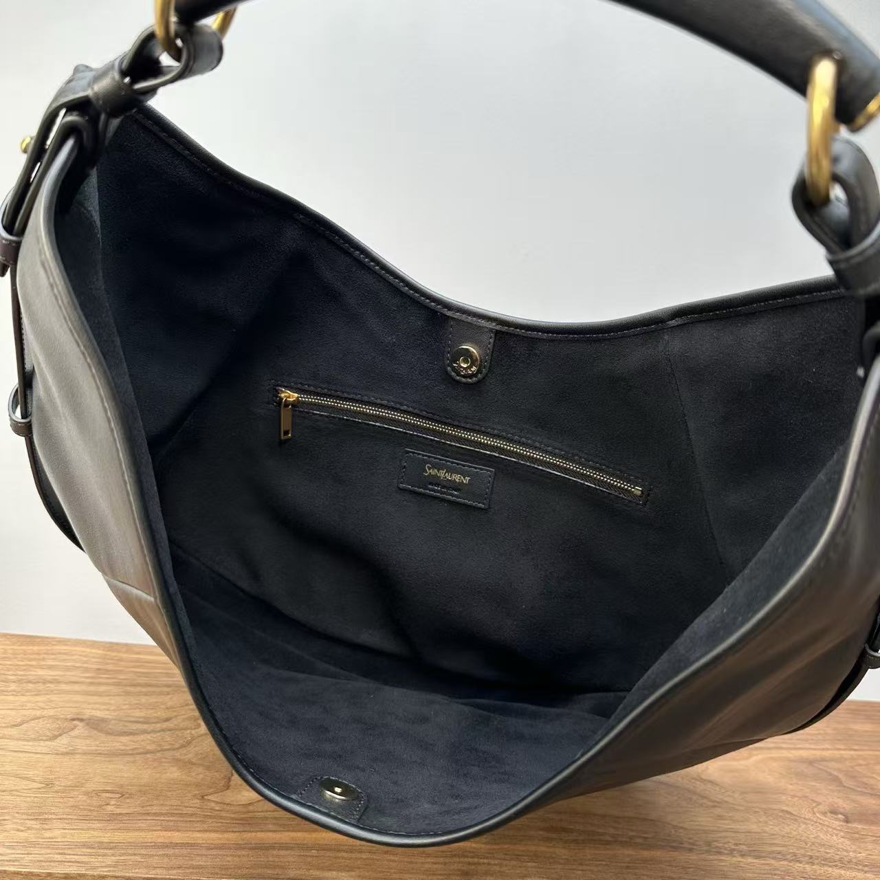 Saint Laurent 2026 Mombasa Shoulder Bag Black Leather