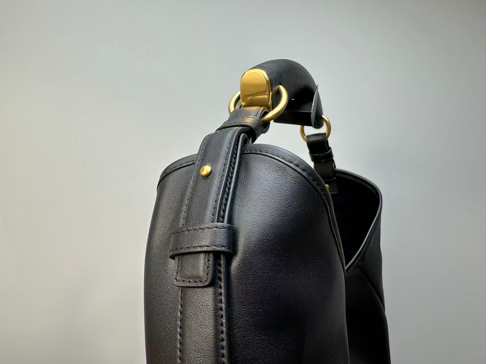Saint Laurent 2026 Mombasa Shoulder Bag Black Leather
