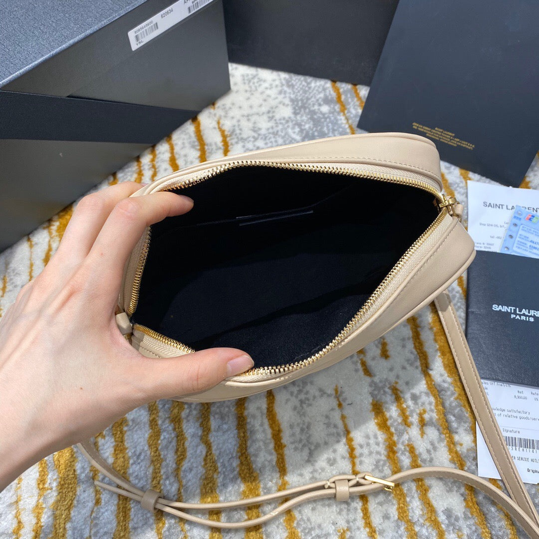 Saint Laurent 2026 Lou Camera Bag 23cm Beige Quilted Leather