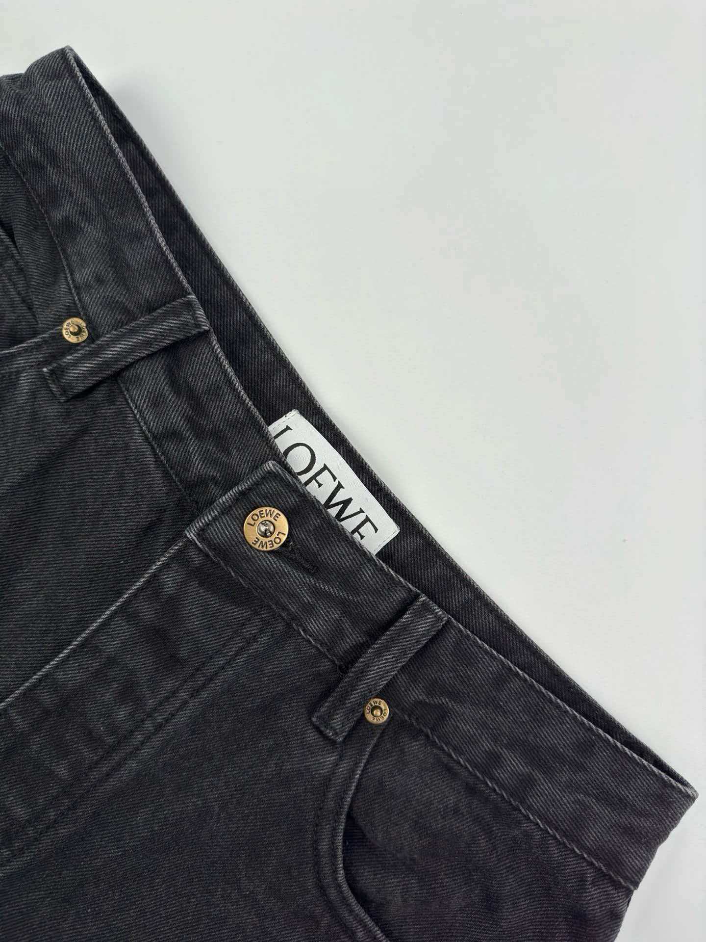 Loewe Anagram Baggy Jeans Black Cotton