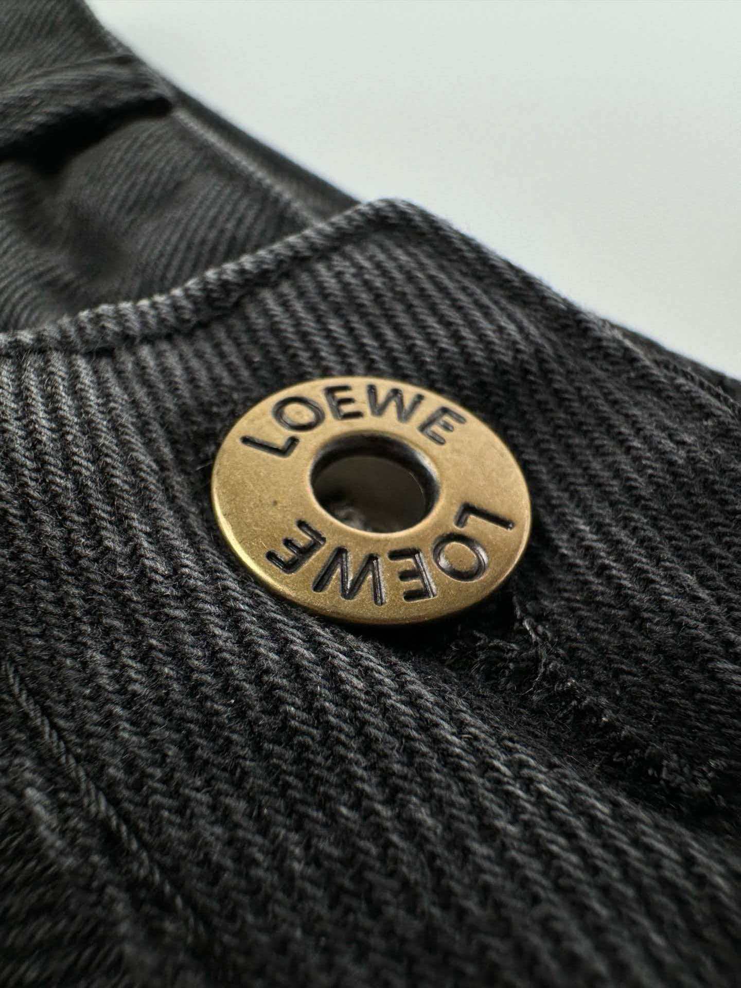 Loewe Anagram Baggy Jeans Black Cotton