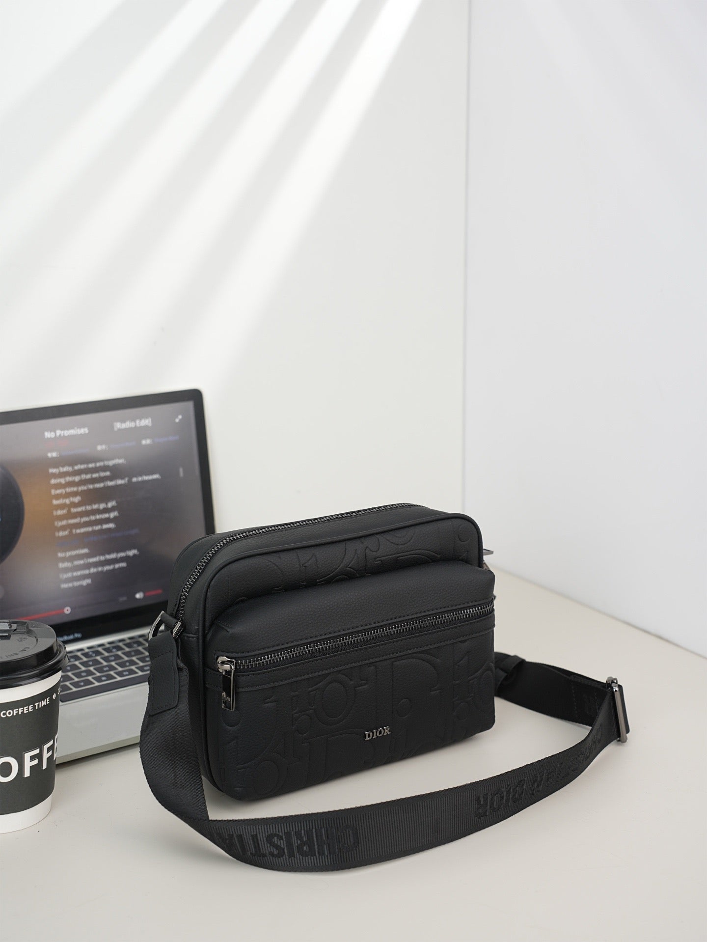LV 2026 Rider Zipped Messenger Bag Black Calfskin