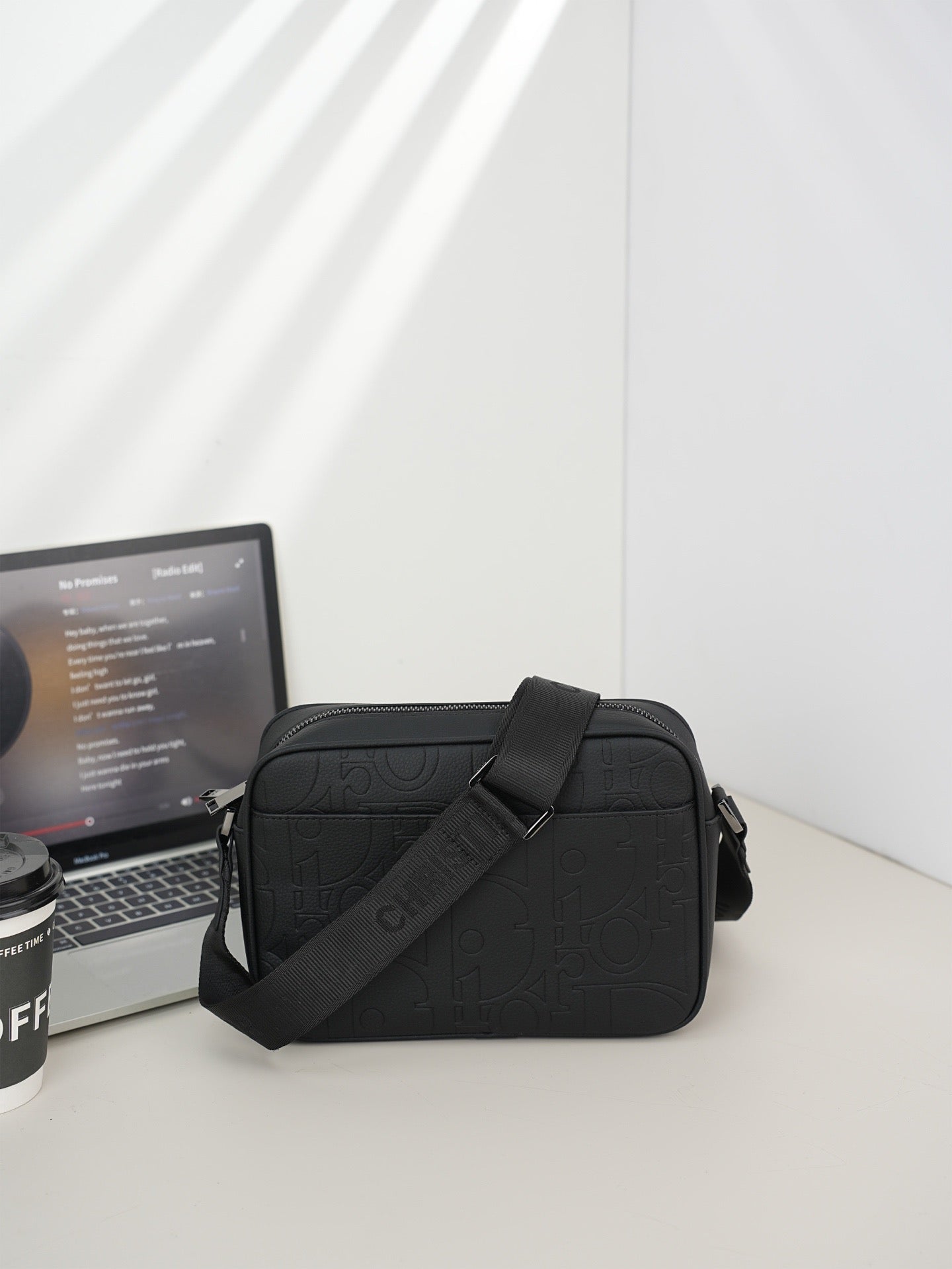 LV 2026 Rider Zipped Messenger Bag Black Calfskin