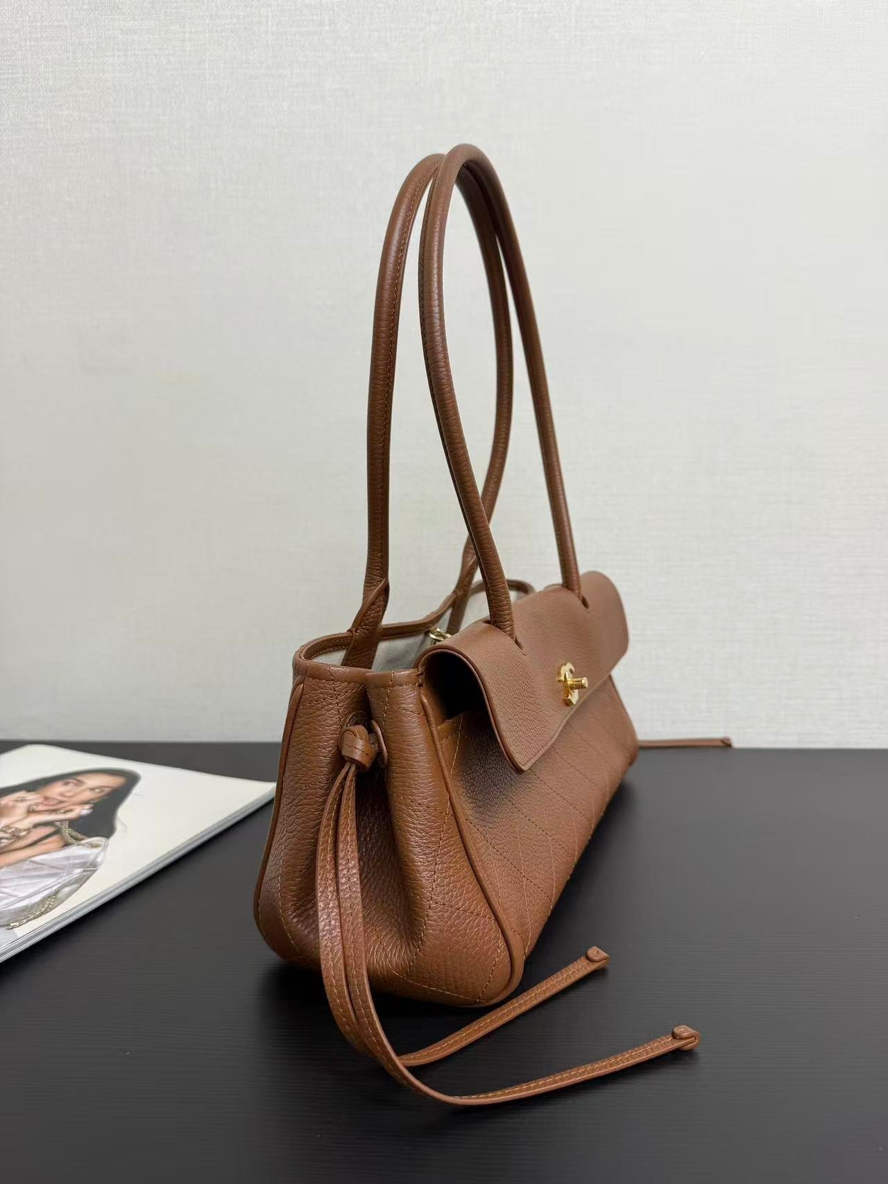 Chanel 2026 Shopping Bag 31cm Brown Grained Calfskin