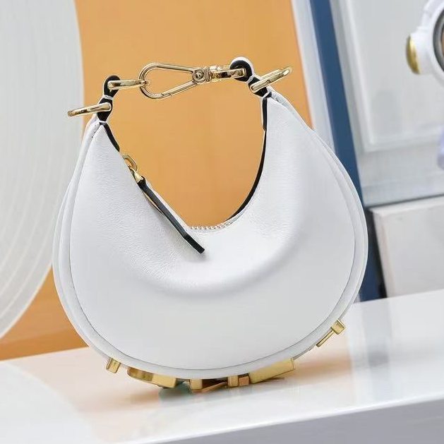 Fendi 2026 Fendigraphy Bag White Calfskin With Gold-tone Metal