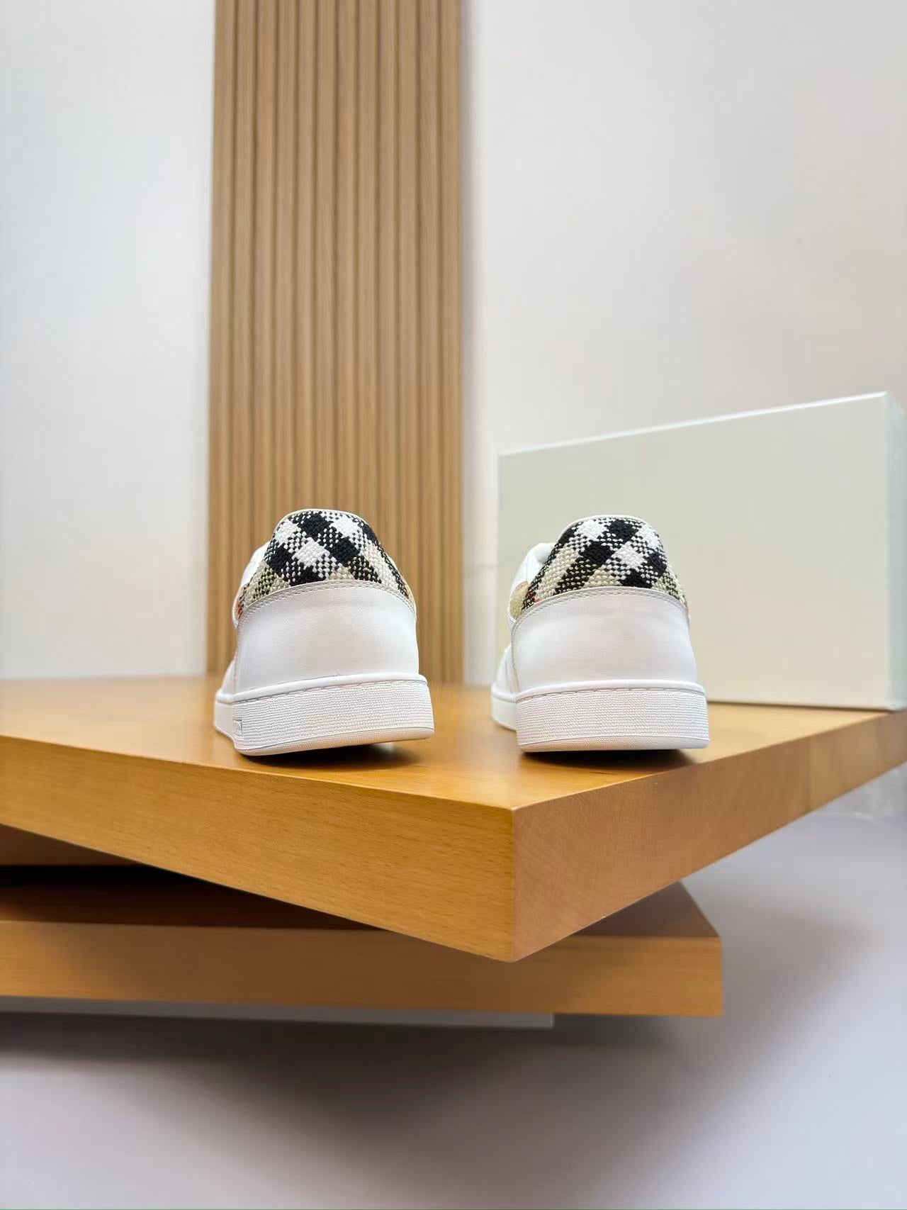 Burberry 2026 Check Cuff Sneaker White Leather