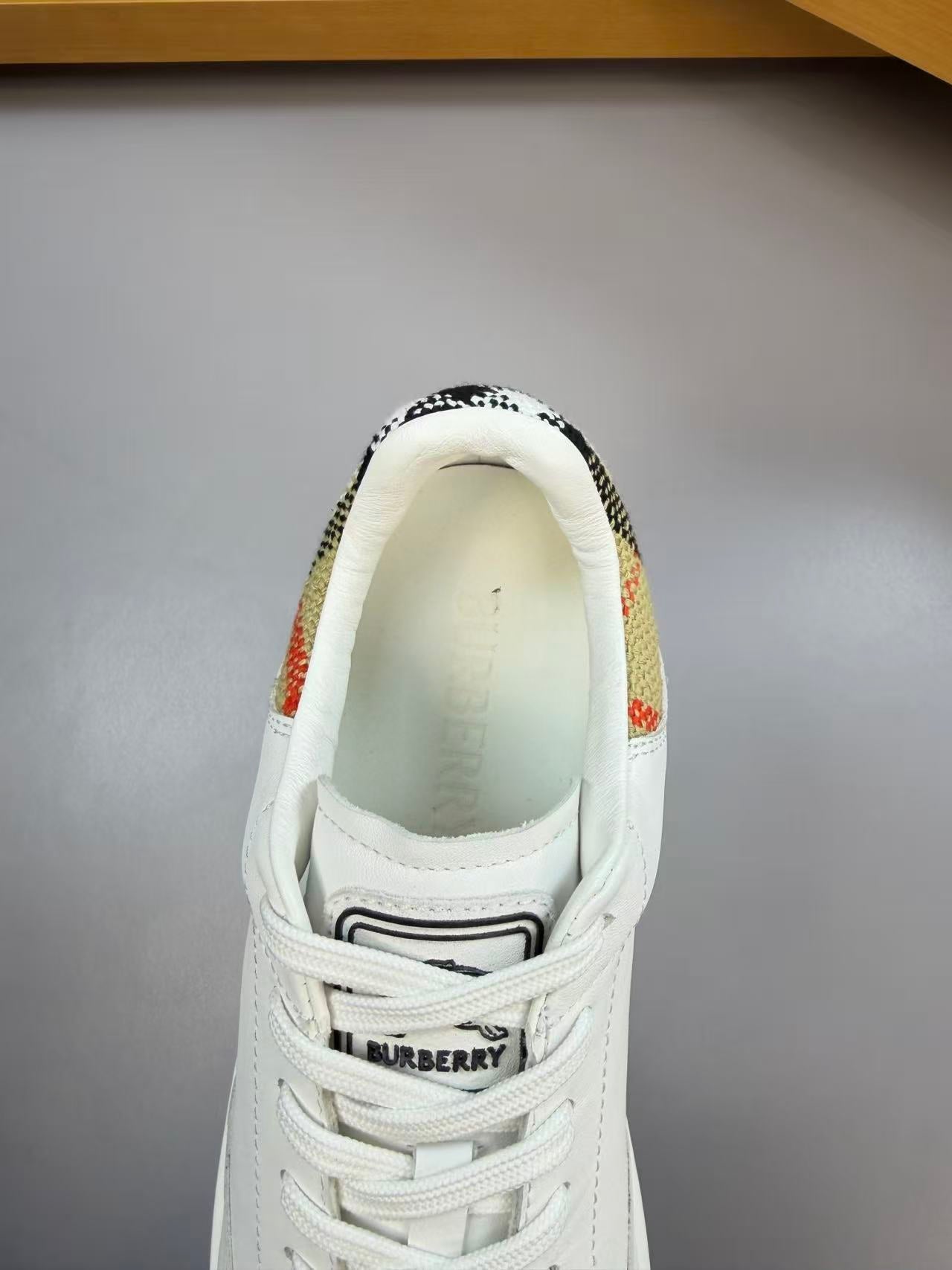 Burberry 2026 Check Cuff Sneaker White Leather