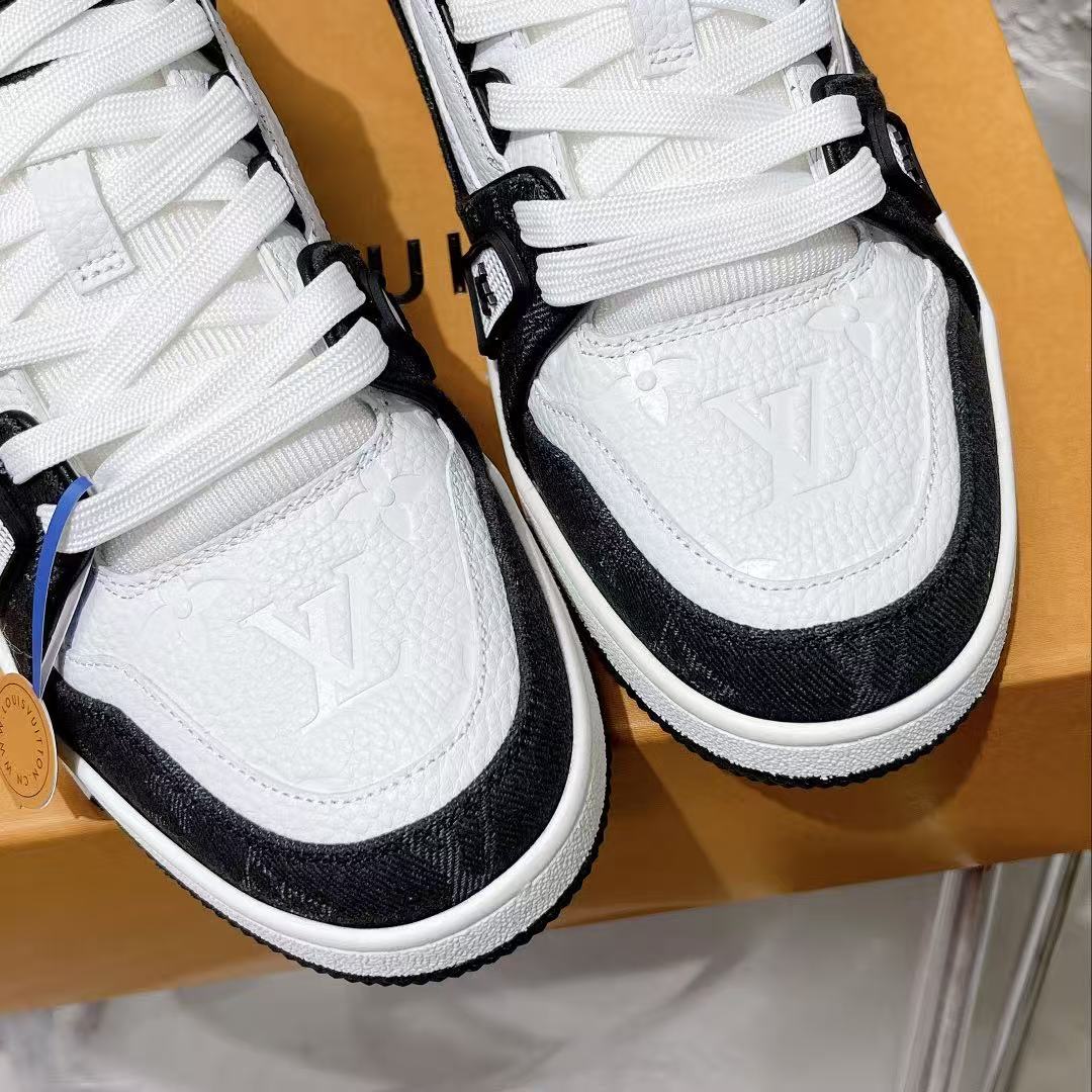 Louis Vuitton 2026 Trainer Black White Monogram Denim Calfskin