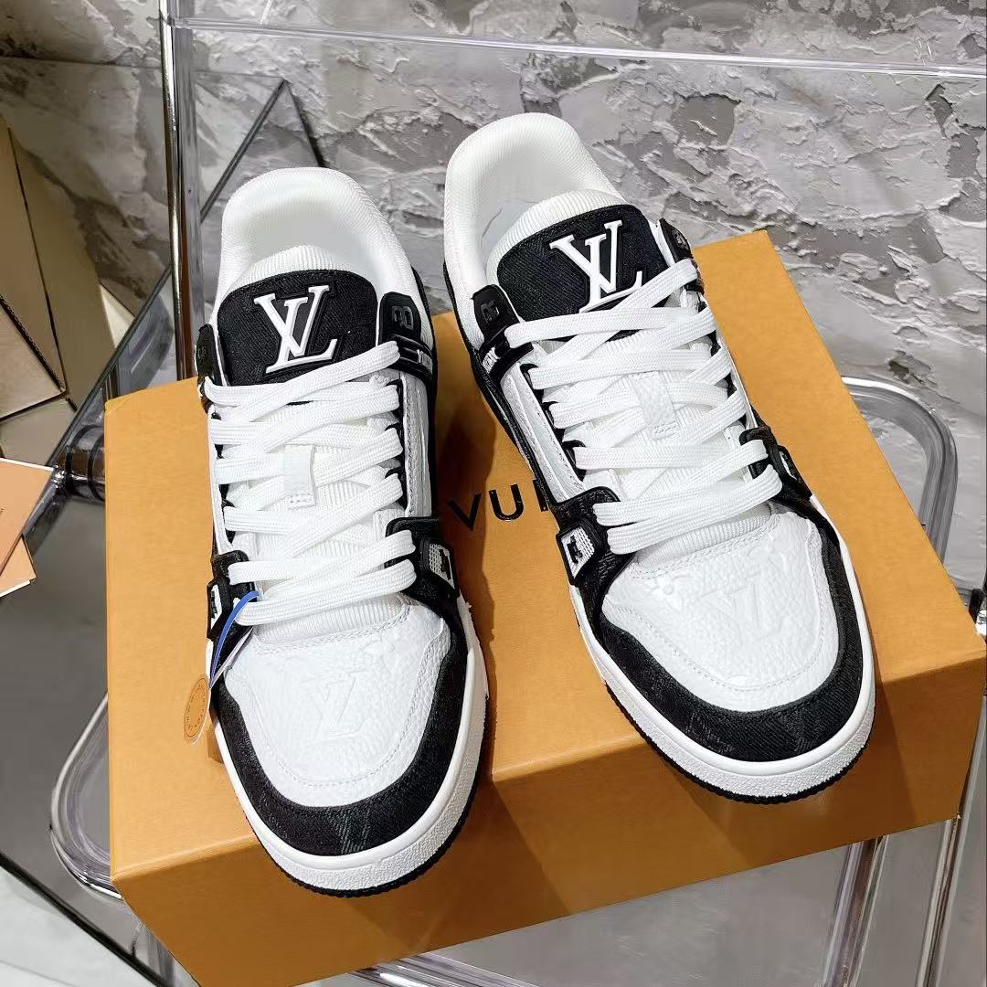 Louis Vuitton 2026 Trainer Black White Monogram Denim Calfskin