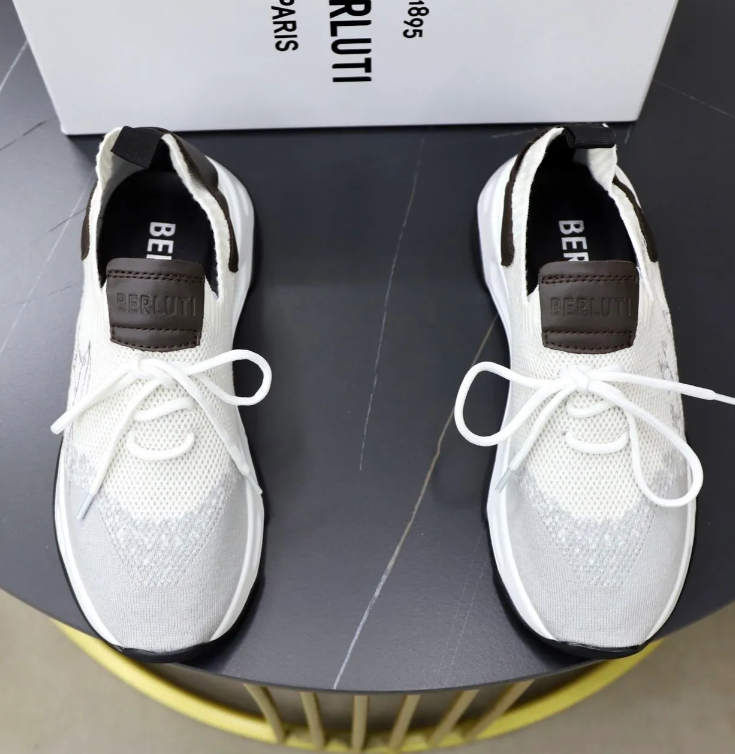 Berluti Shadow 2026 Sneaker White Grey Brown Fabric Leather