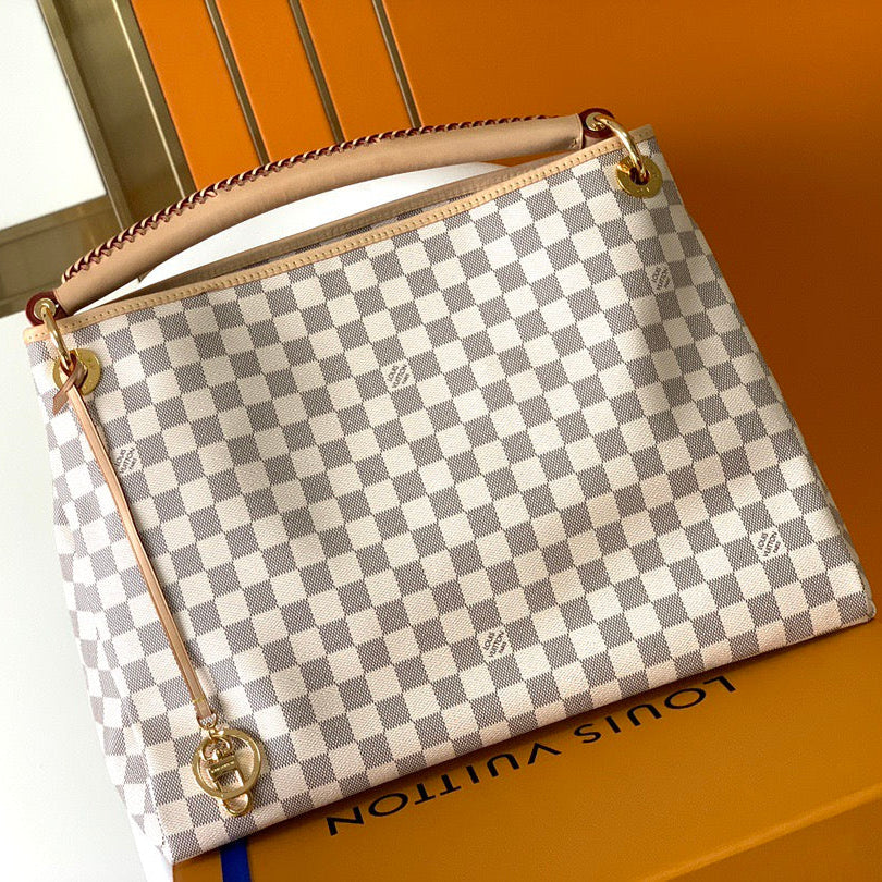 LV 2026 Artsy Bag 46cm Grey Cream Damier Azur Canvas