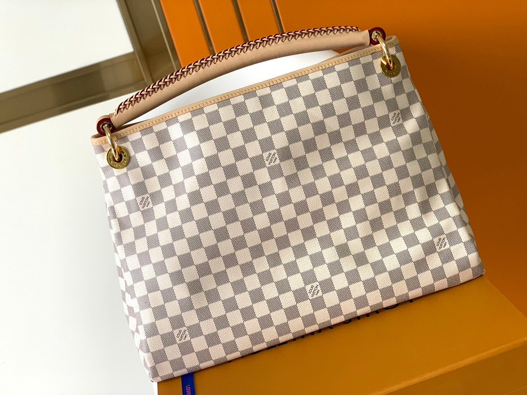 LV 2026 Artsy Bag 46cm Grey Cream Damier Azur Canvas