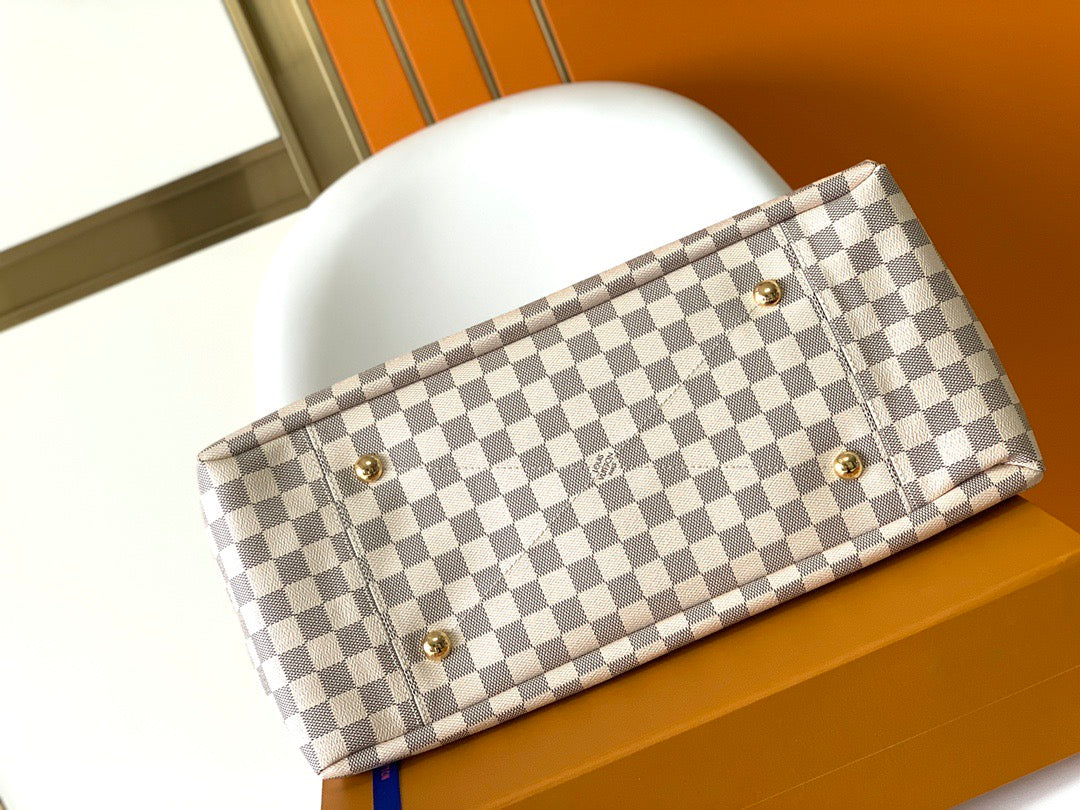LV 2026 Artsy Bag 46cm Grey Cream Damier Azur Canvas