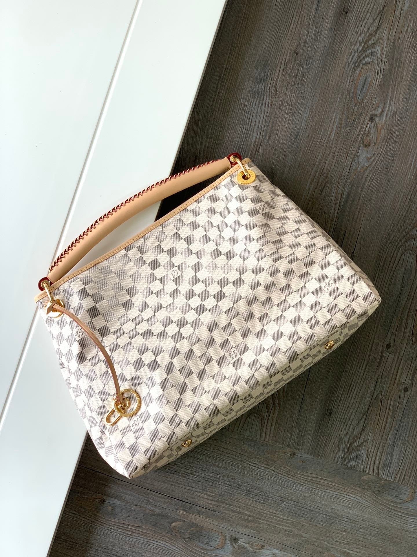 LV 2026 Artsy Bag 46cm Grey Cream Damier Azur Canvas