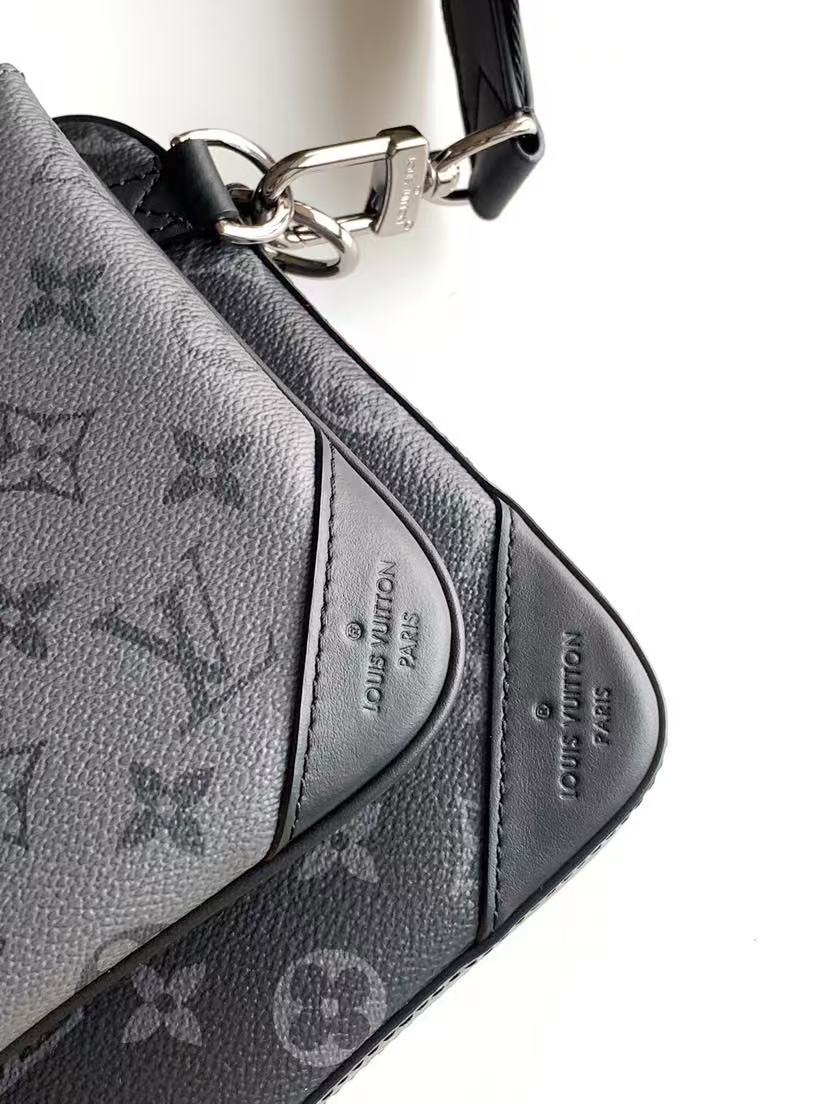 Louis Vuitton 2026 Trio Messenger Bag 26cm Grey Black Monogram Eclipse Canvas