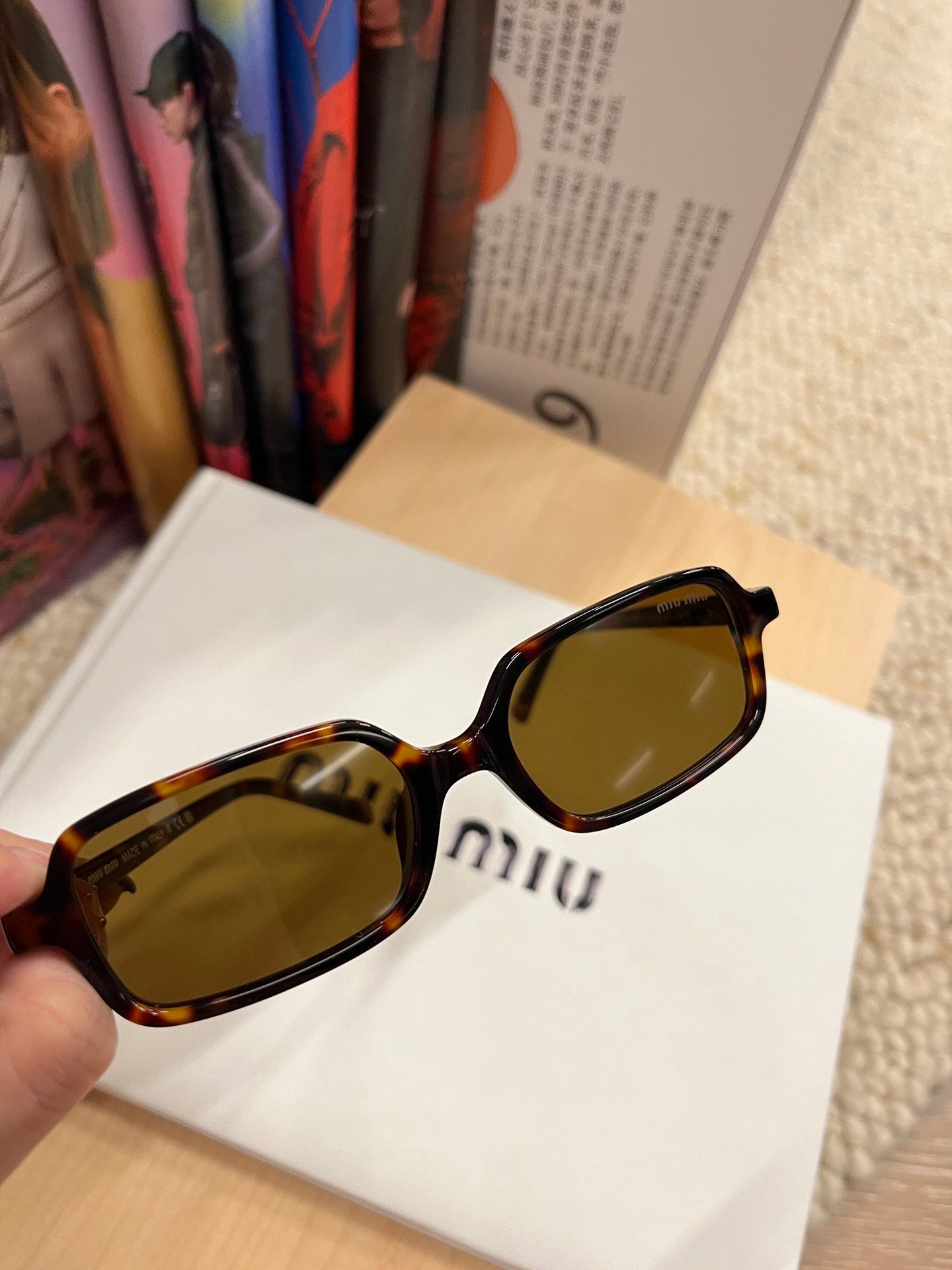Miu Miu Regard Sunglassess Brown Acetate