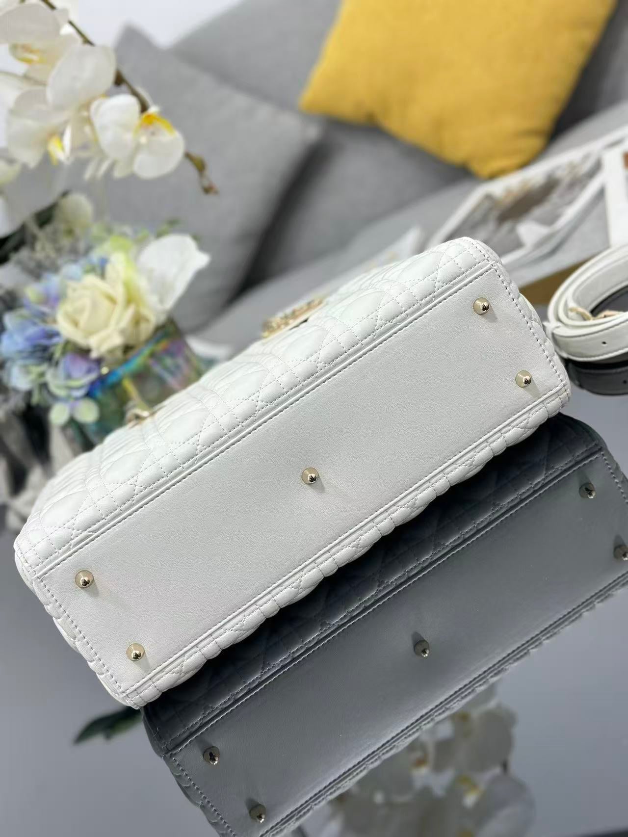 Dior 2026 Lady Bag 32cm White Leather