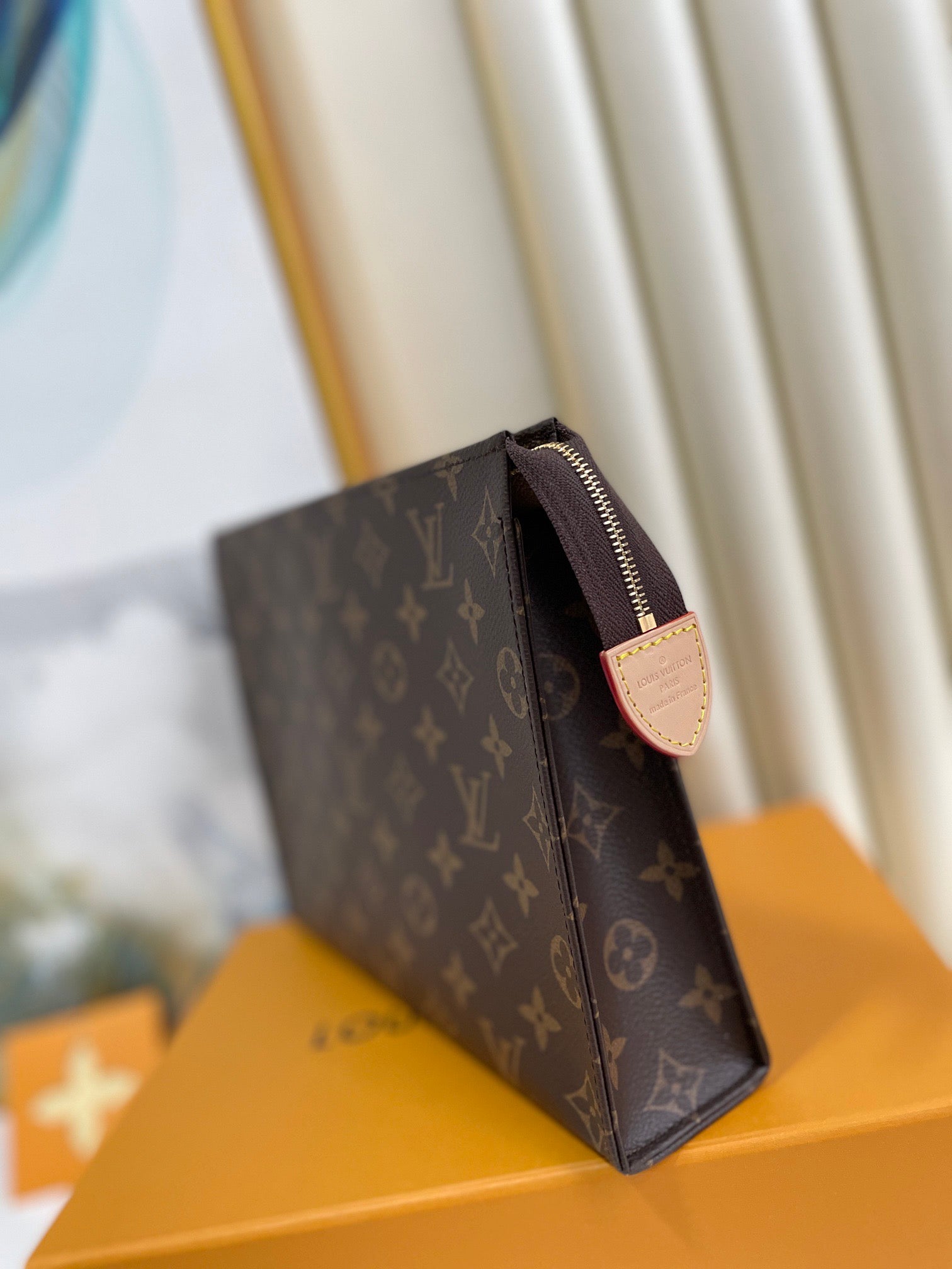 Louis Vuitton Toiletry Pouch 26 Brown Monogram Canvas Cowhide