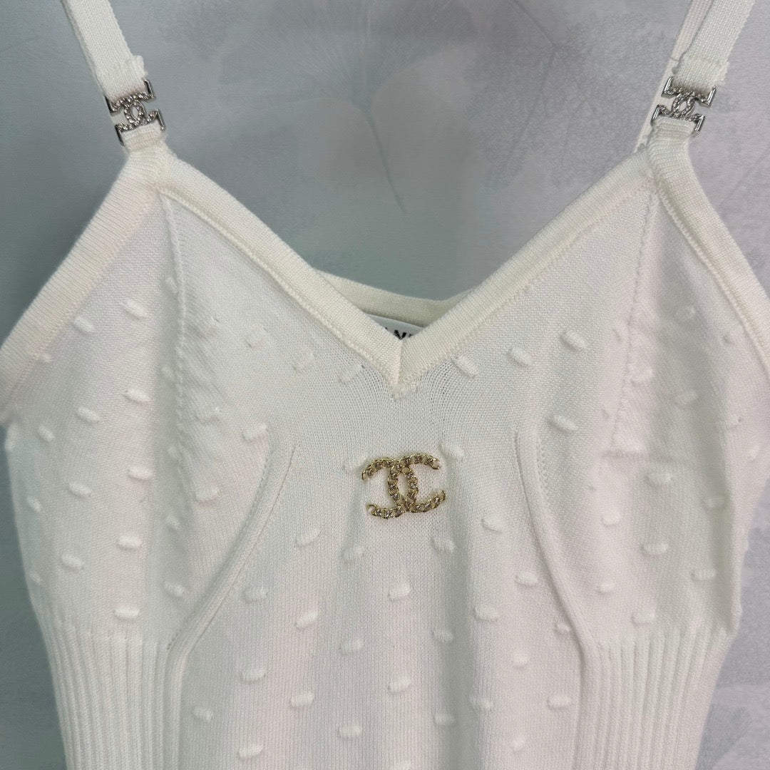Chanel 2026 Camisole Black and White Cotton