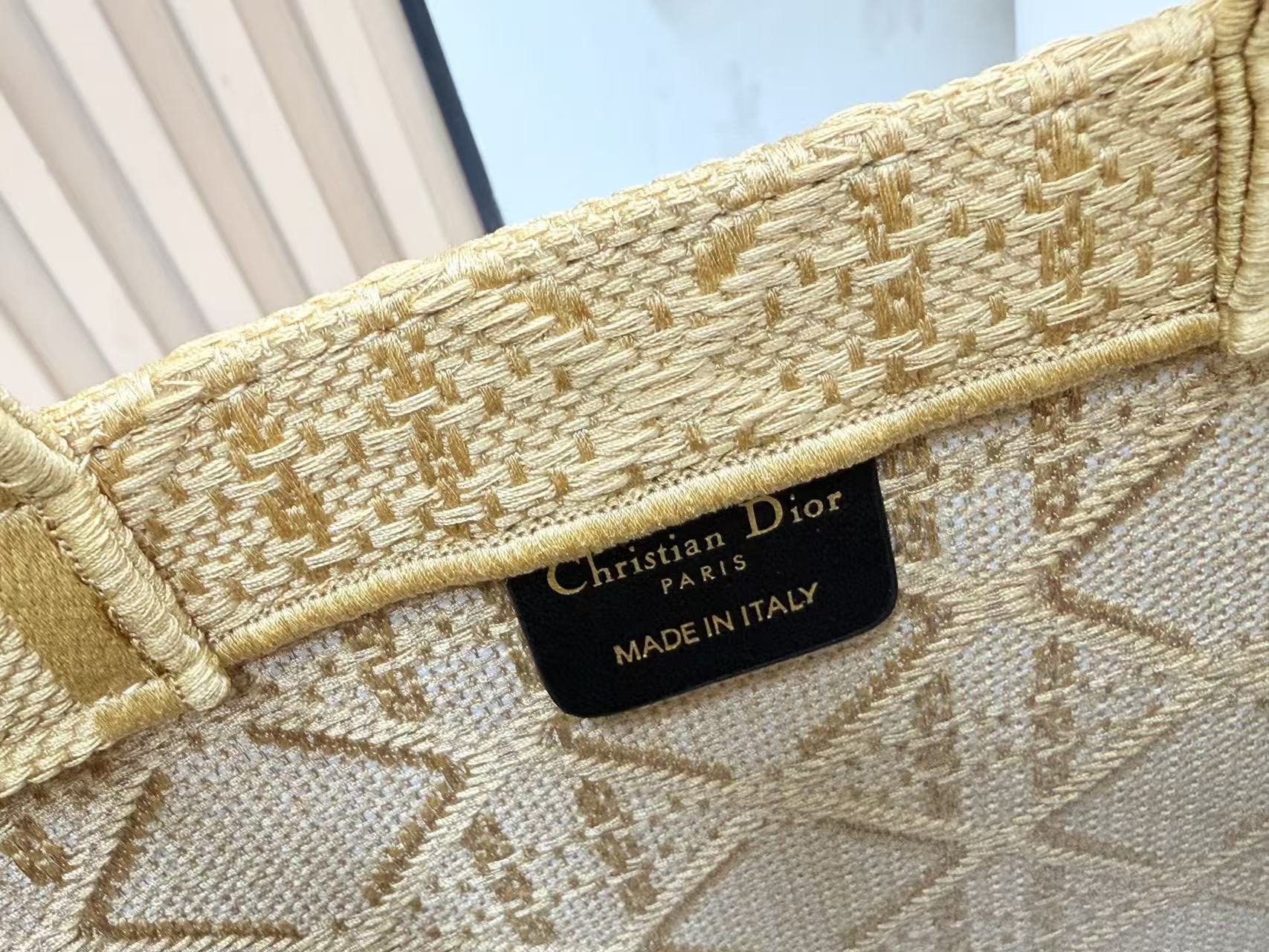 Dior 2026 Book Tote with Embroidered Bee Yellow Canvas