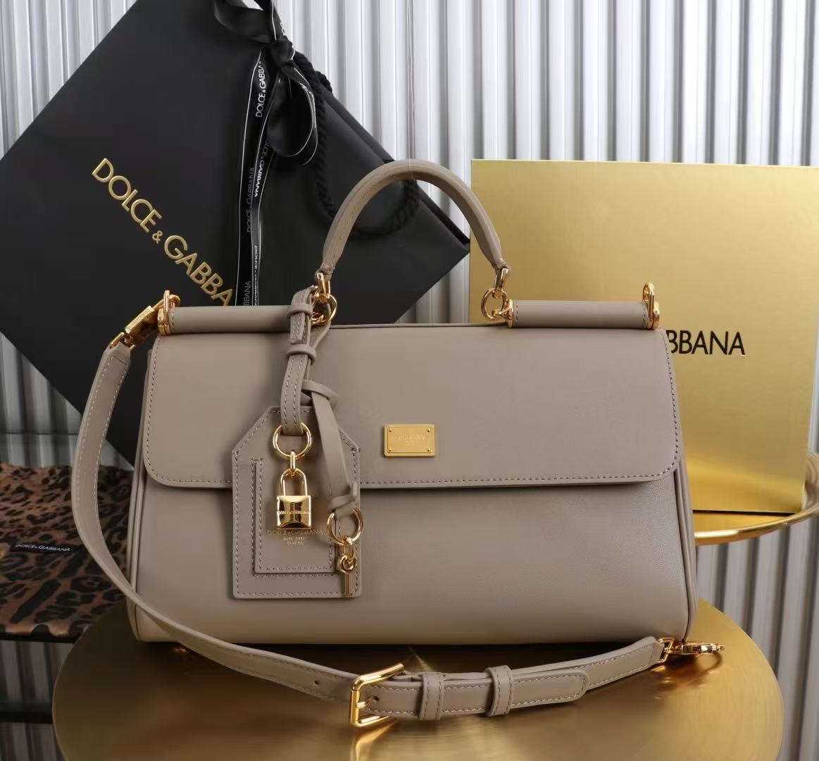 Dolce & Gabbana 2026 My Sicily Bag 20cm Taupe Calfskin