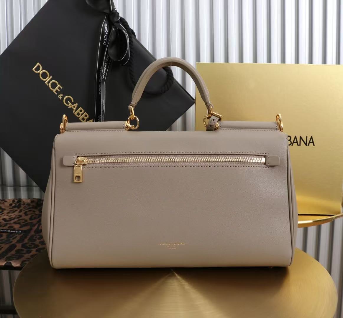Dolce & Gabbana 2026 My Sicily Bag 20cm Taupe Calfskin