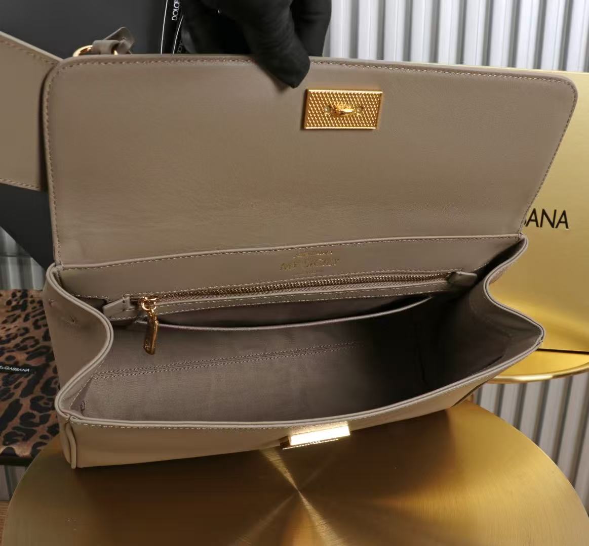 Dolce & Gabbana 2026 My Sicily Bag 20cm Taupe Calfskin