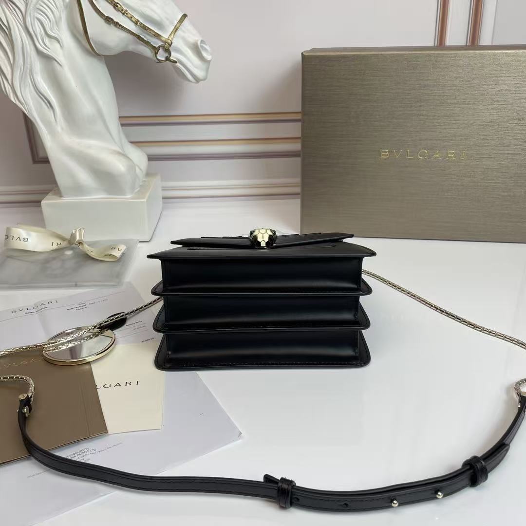 Bulgari Serpenti Forever Bag 20cm Black Lambskin