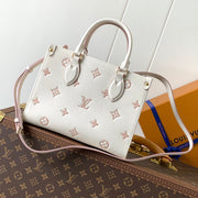 LV 2026 OnTheGo Bag 25cm White Pink Monogram Empreinte leather