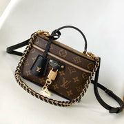 LV 2026 Vanity Chain Pouch Brown Black 19cm Monogram Canvas