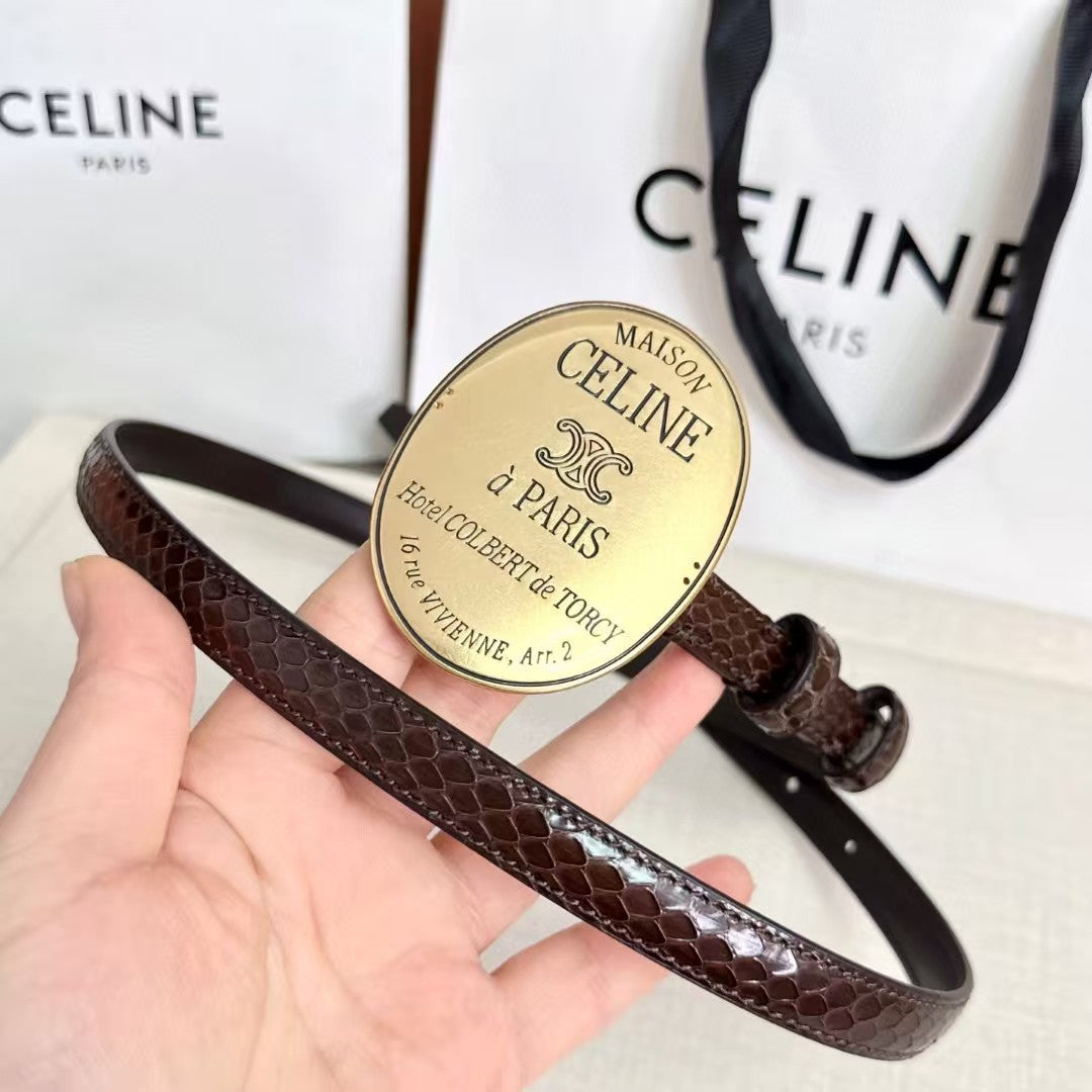 Celine Paris Belt With Signature Round Buckle