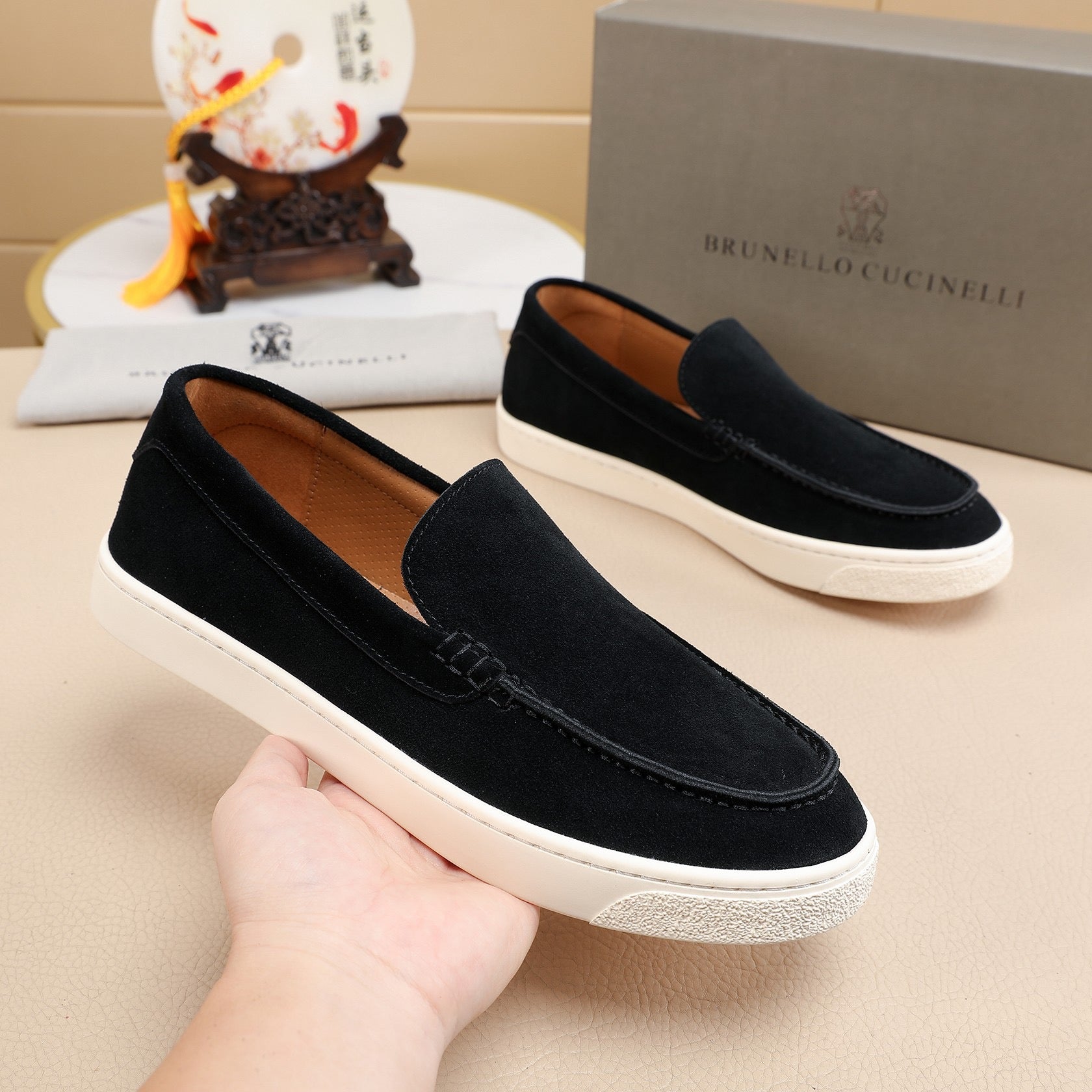 Brunello Cucinelli Loafer Black Suede