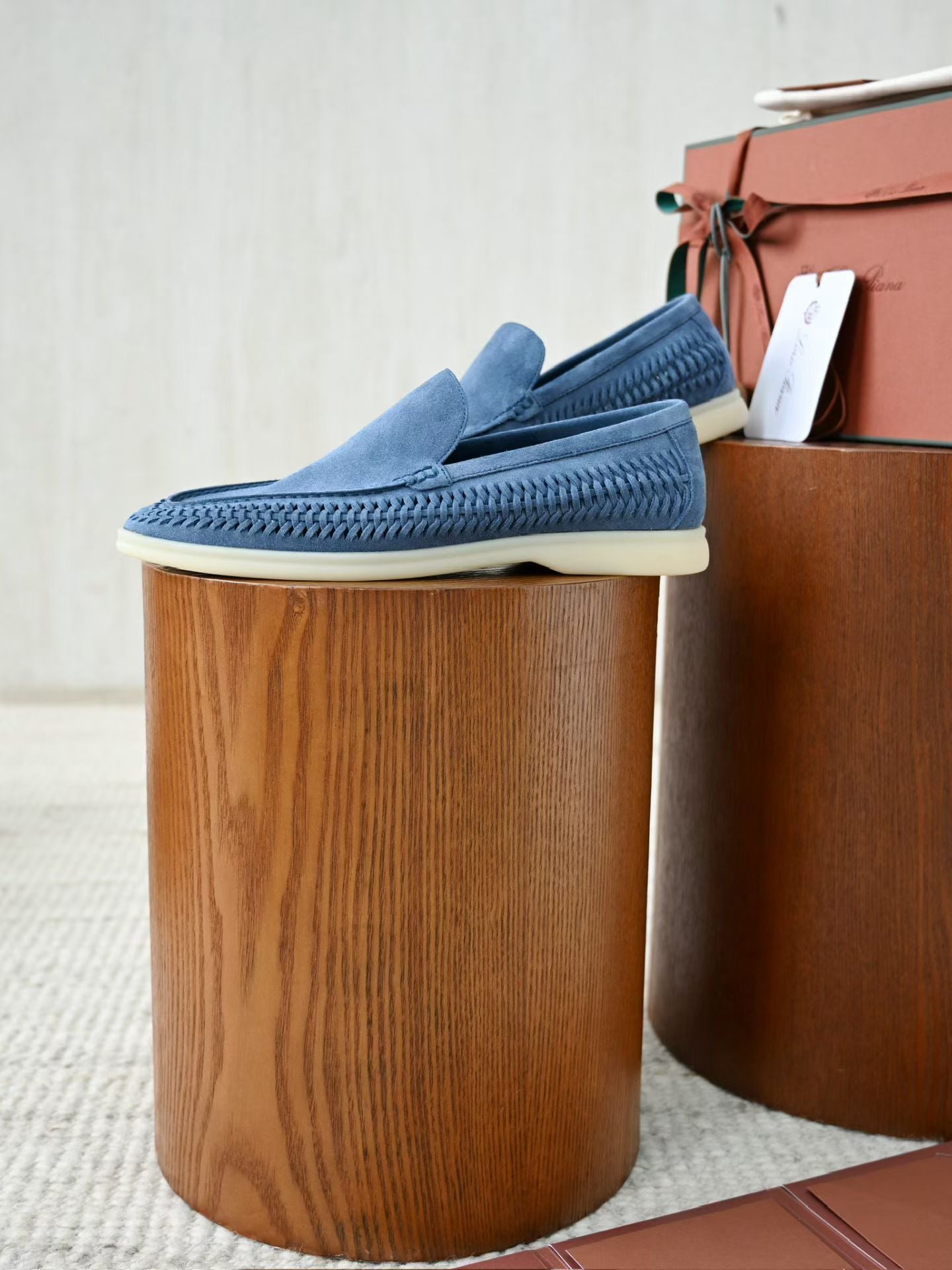 Loro Piana 2026 Summer Walk Loafer Blue Suede Leather