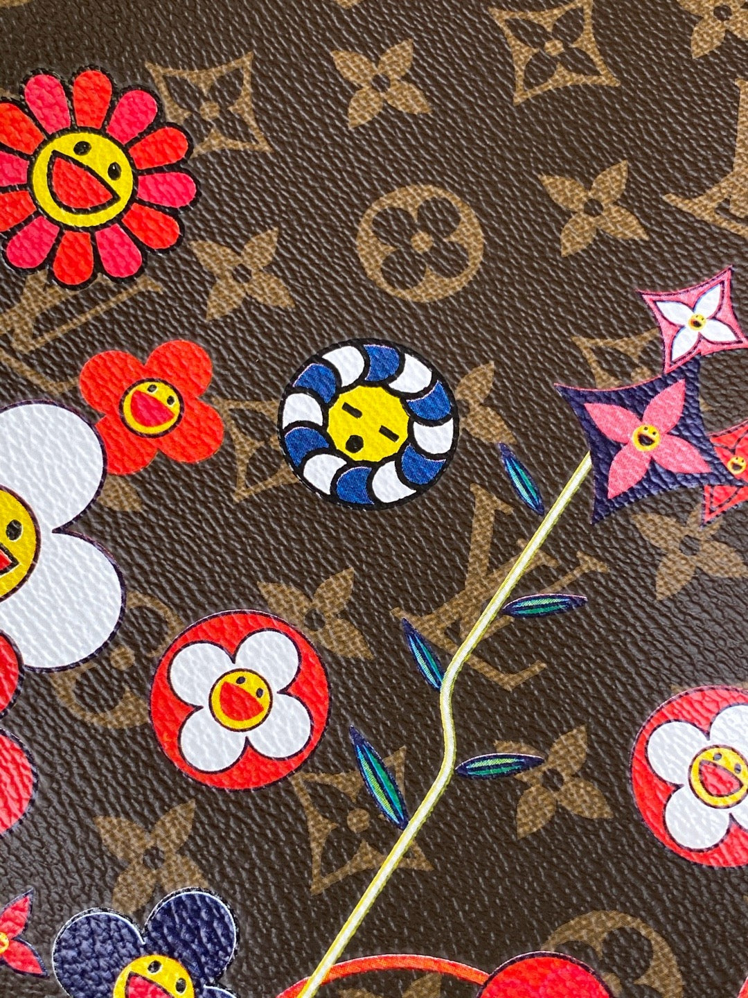 Louis Vuitton x Takashi Murakami 2026 Neverfull MM Bag 31cm Brown Leather Canvas