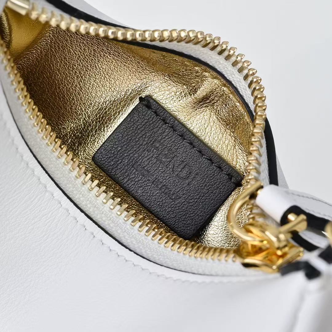 Fendi 2026 Fendigraphy Bag White Calfskin With Gold-tone Metal