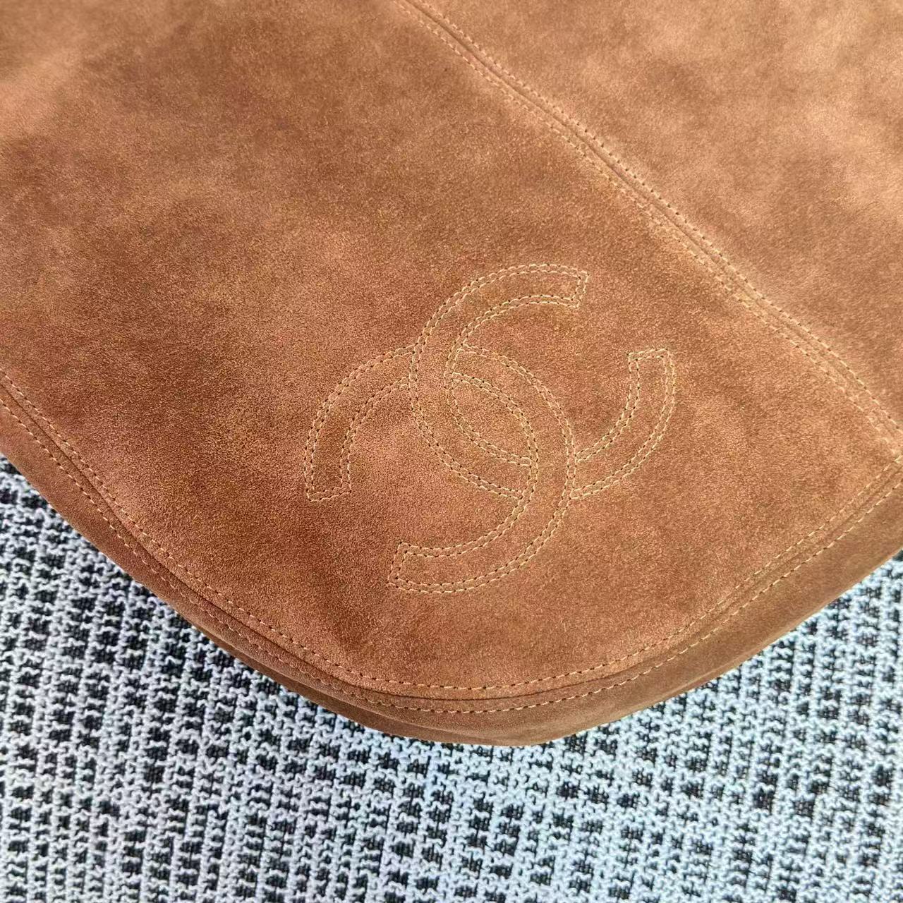 Chanel 2026 Shoulder Bag 33cm Brown Suede