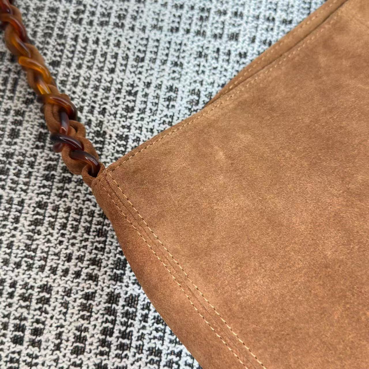 Chanel 2026 Shoulder Bag 33cm Brown Suede