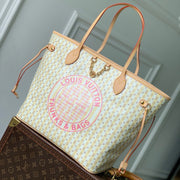 LV 2026 Stamp Collection Neverfull Medium Bag Multicolor Canvas