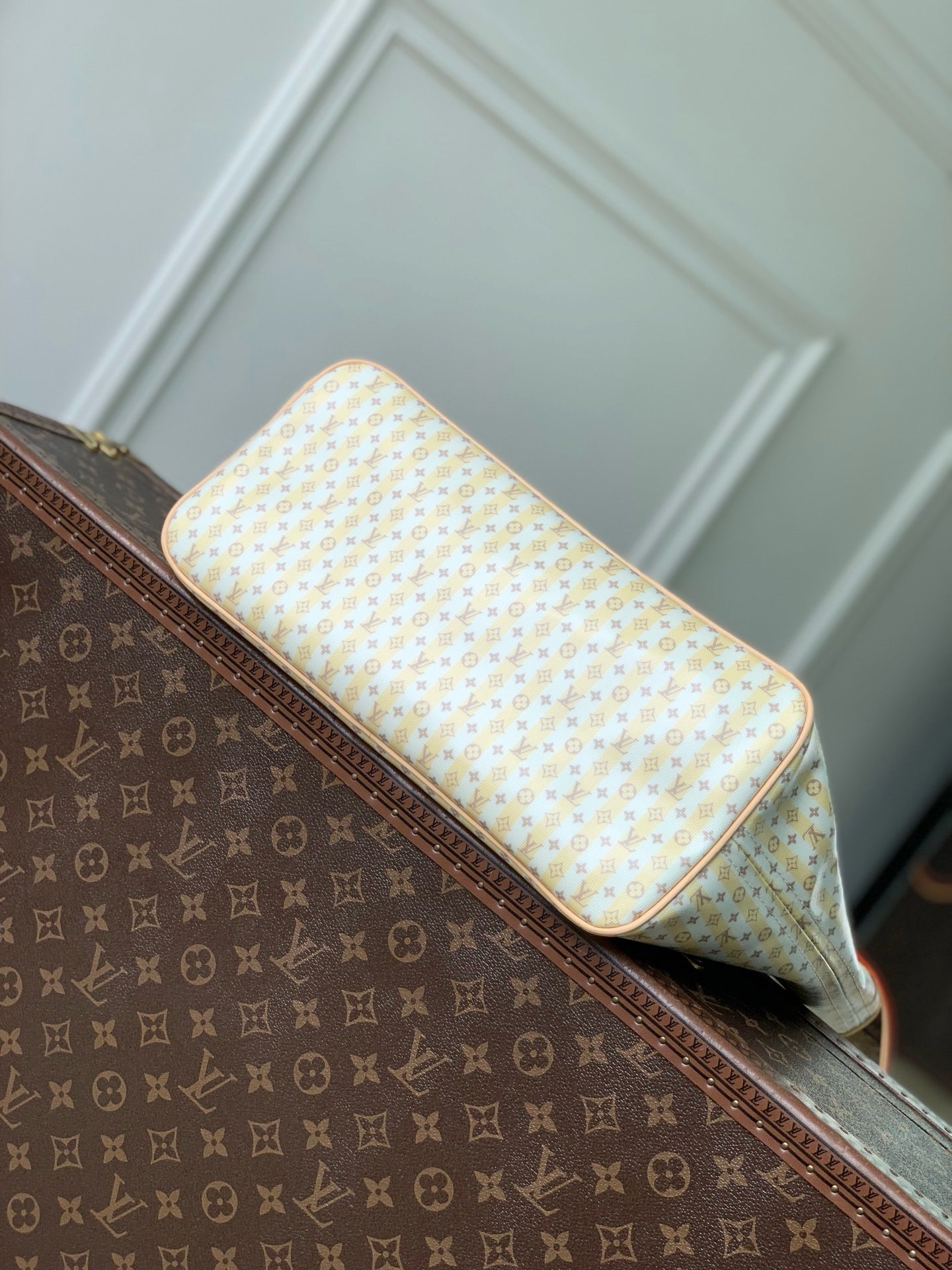 LV 2026 Stamp Collection Neverfull Medium Bag Multicolor Canvas
