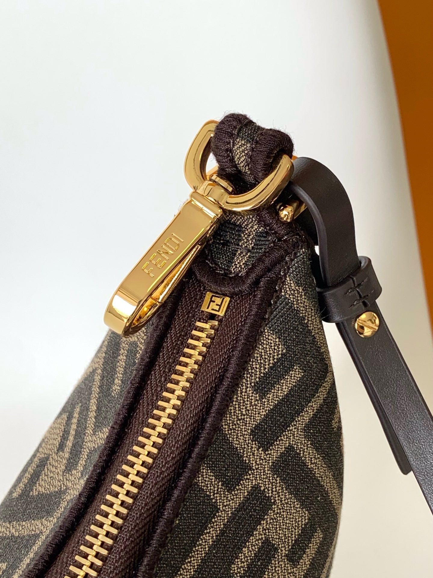 Fendi 2026 Fendigraphy Bag 20cm Brown Fabric Leather