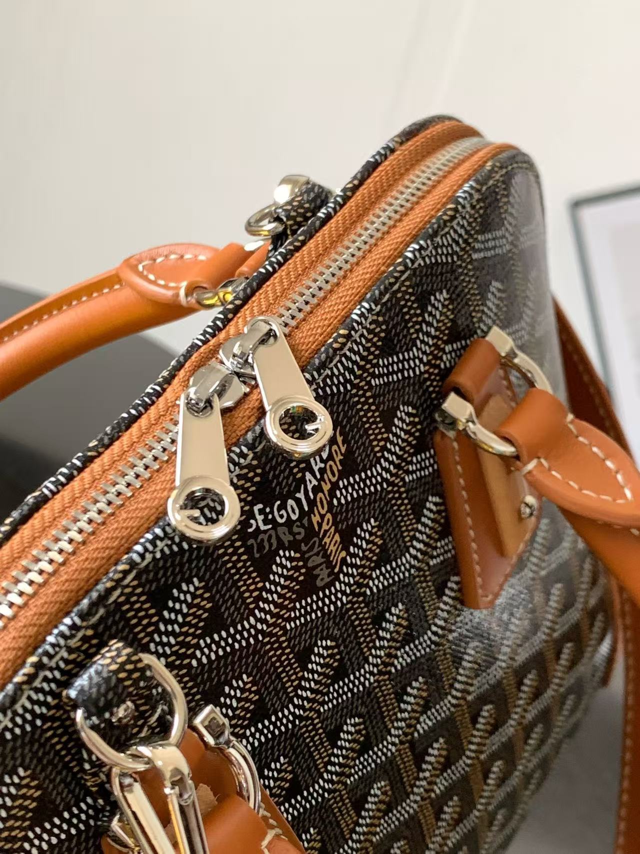 Goyard 2026 Vendome Bag 23cm Brown Black Leather