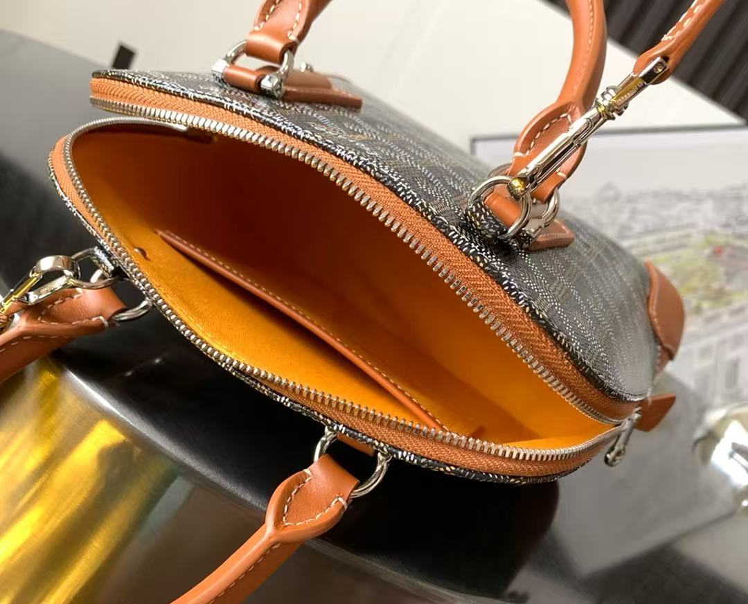 Goyard 2026 Vendome Bag 23cm Brown Black Leather