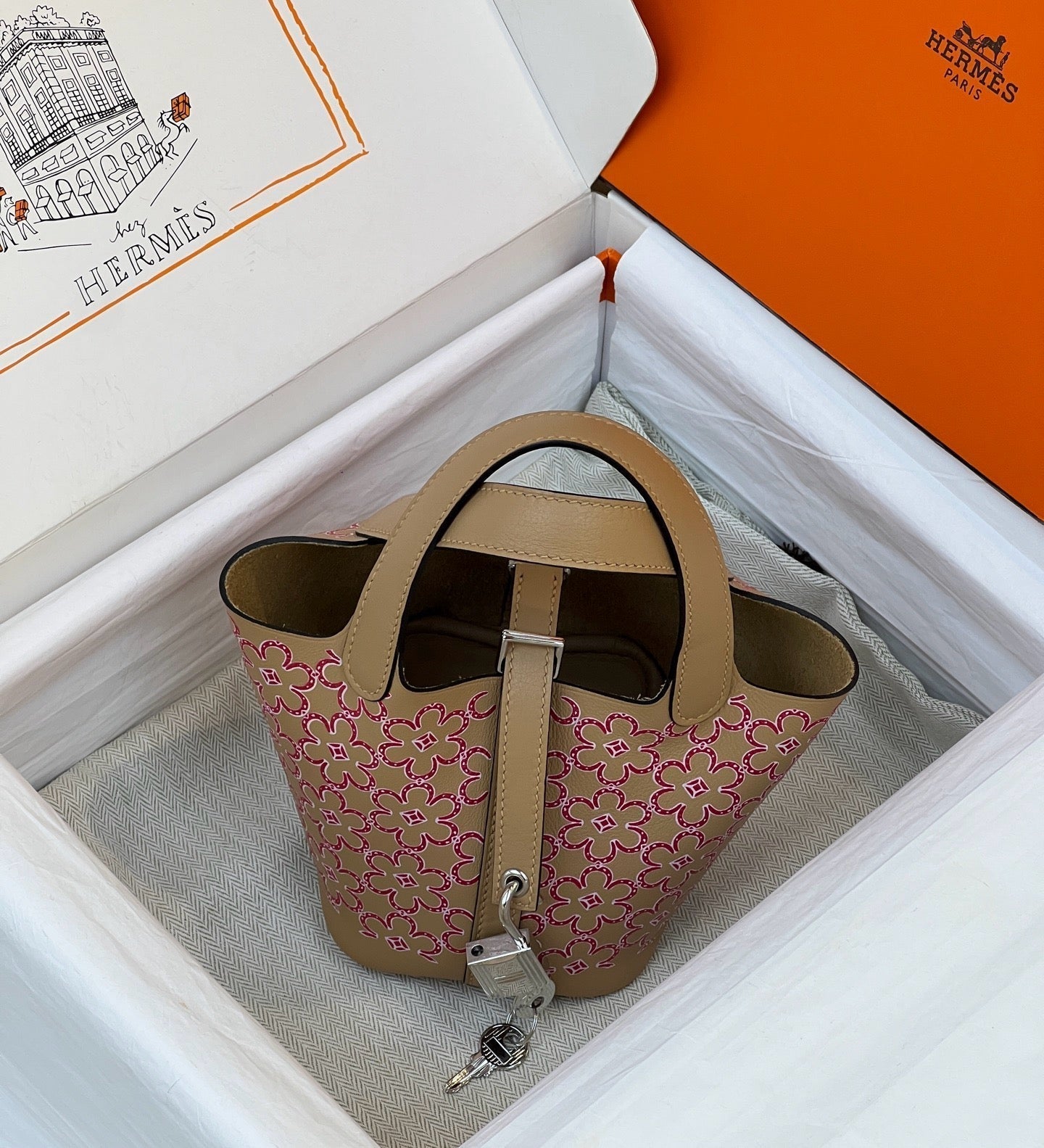 Hermes 2026 Picotin Lock Micro "Lucky Daisy" Bag Swift Leather