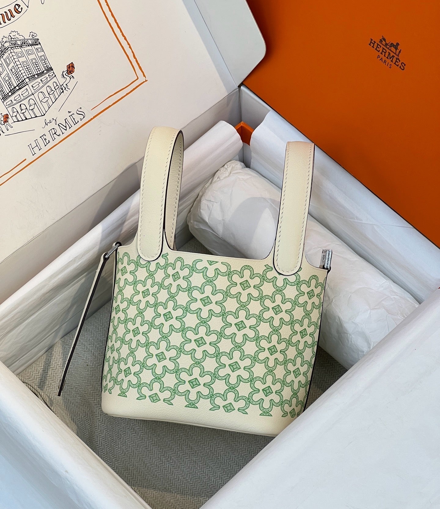 Hermes 2026 Picotin Lock Micro "Lucky Daisy" Bag Swift Leather