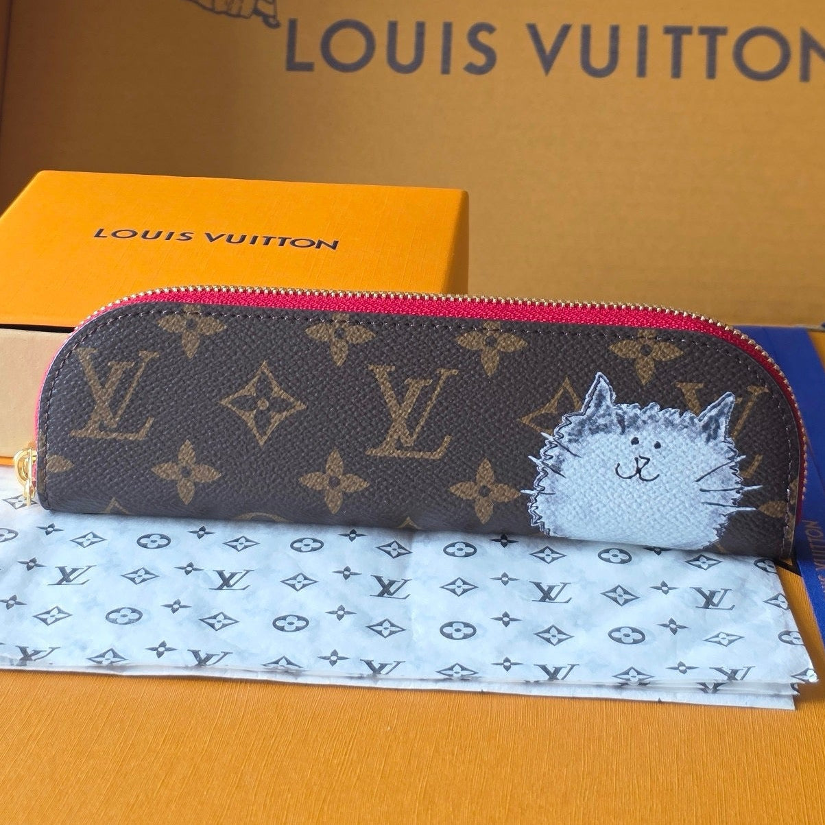 Louis Vuitton 2026 Charlotte Pencil Case 20cm Brown Pink Leather