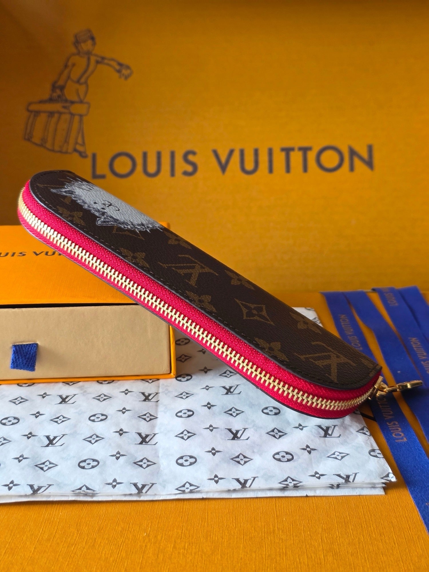 Louis Vuitton 2026 Charlotte Pencil Case 20cm Brown Pink Leather