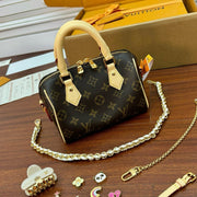 Louis Vuitton 2026 Speedy Bag 18cm Brown Leather Canvas
