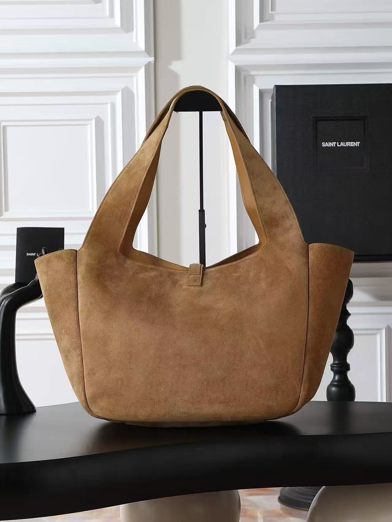YSL 2026 Tote Bag 50cm Brown Suede